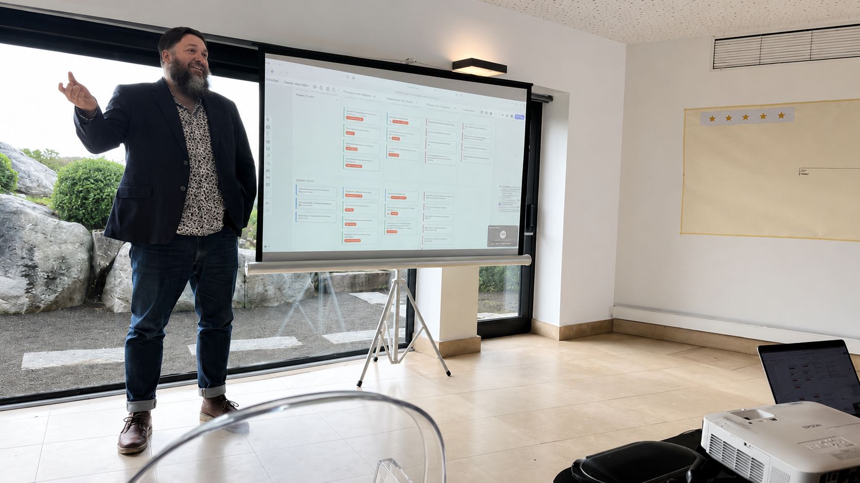 Eric Wilson presenting the design process at Hitachi Design Days in Lisbon